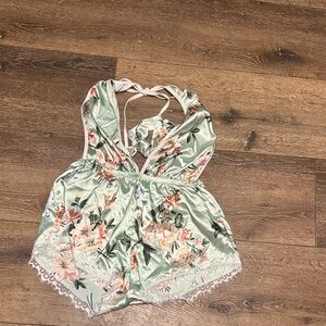 Silky one piece cute pajamas small
